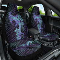 Purple Paradise Hawaii Car Seat Cover Hammerhead Shark Tattoo Curve Polynesian - Polynesian Pride
