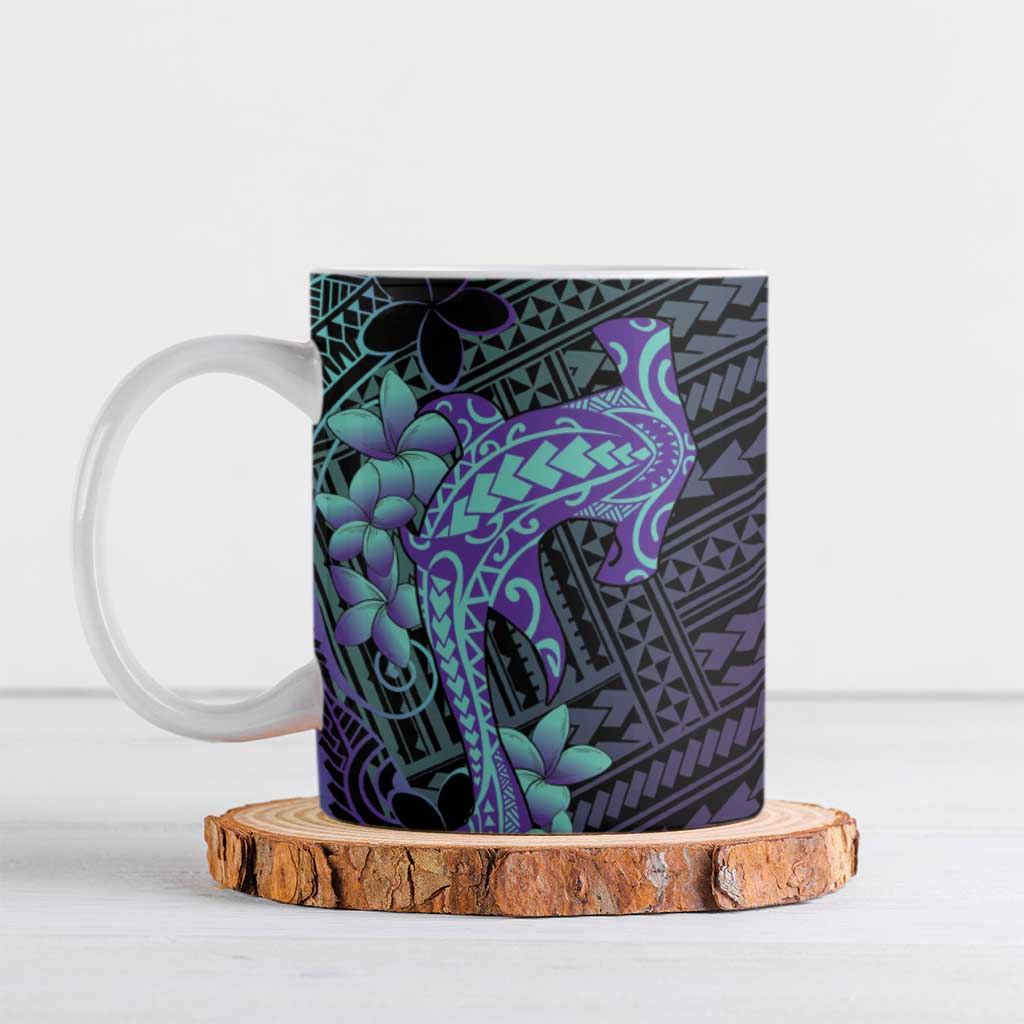 Purple Paradise Hawaii Ceramic Mug Hammerhead Shark Tattoo Curve Polynesian LT14 Purple - Polynesian Pride