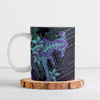 Purple Paradise Hawaii Ceramic Mug Hammerhead Shark Tattoo Curve Polynesian LT14 Purple - Polynesian Pride
