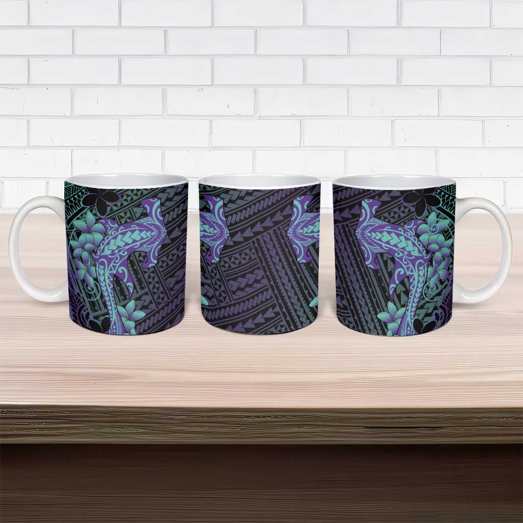 Purple Paradise Hawaii Ceramic Mug Hammerhead Shark Tattoo Curve Polynesian LT14 - Polynesian Pride