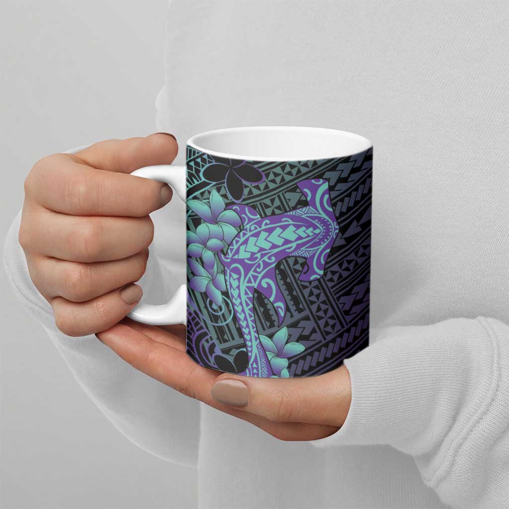 Purple Paradise Hawaii Ceramic Mug Hammerhead Shark Tattoo Curve Polynesian LT14 - Polynesian Pride