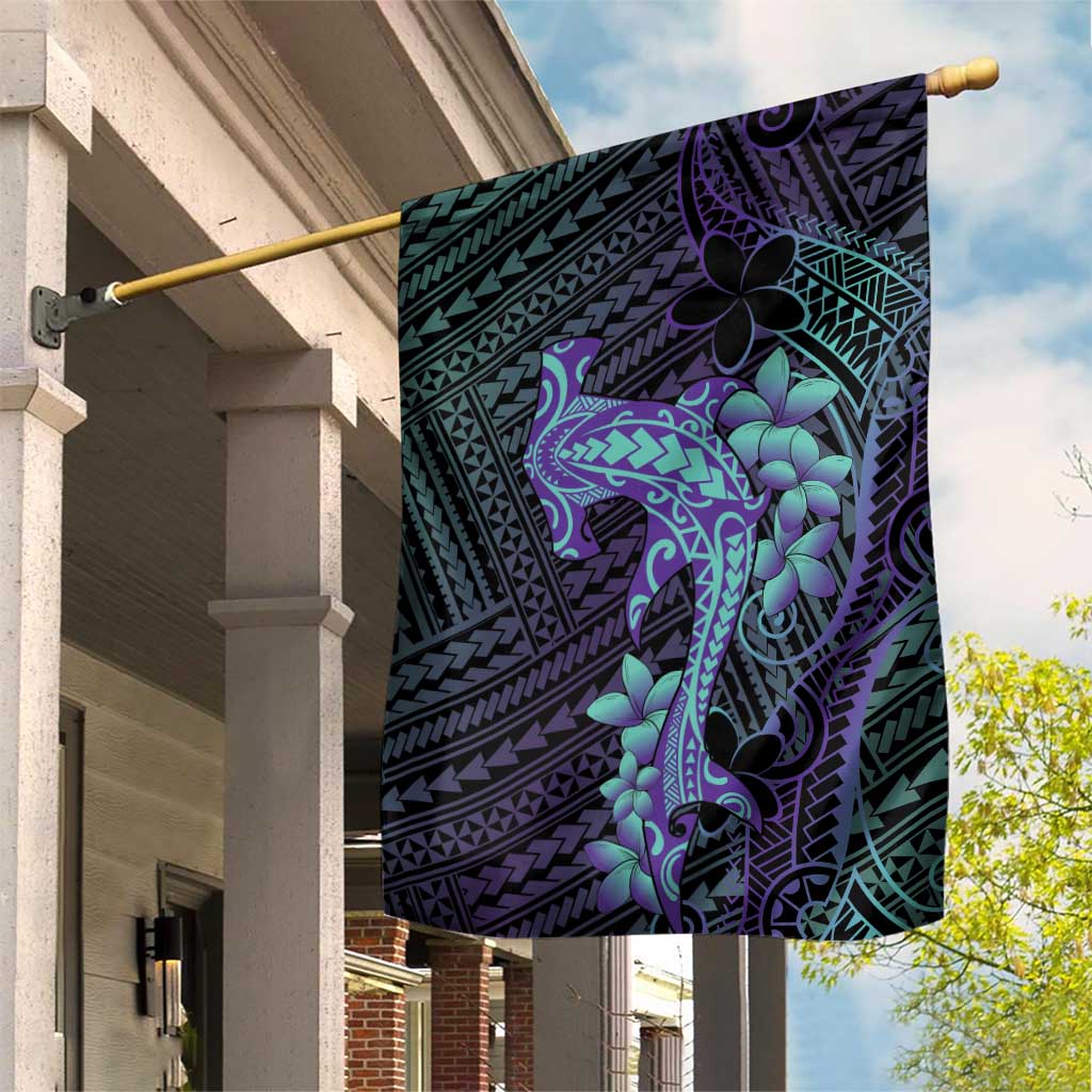 Purple Paradise Hawaii Garden Flag Hammerhead Shark Tattoo Curve Polynesian - Polynesian Pride