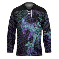 Purple Paradise Hawaii Hockey Jersey Hammerhead Shark Tattoo Curve Polynesian LT14 Unisex Purple - Polynesian Pride