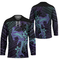Purple Paradise Hawaii Hockey Jersey Hammerhead Shark Tattoo Curve Polynesian LT14 - Polynesian Pride