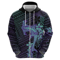 Purple Paradise Hawaii Hoodie Hammerhead Shark Tattoo Curve Polynesian - Polynesian Pride