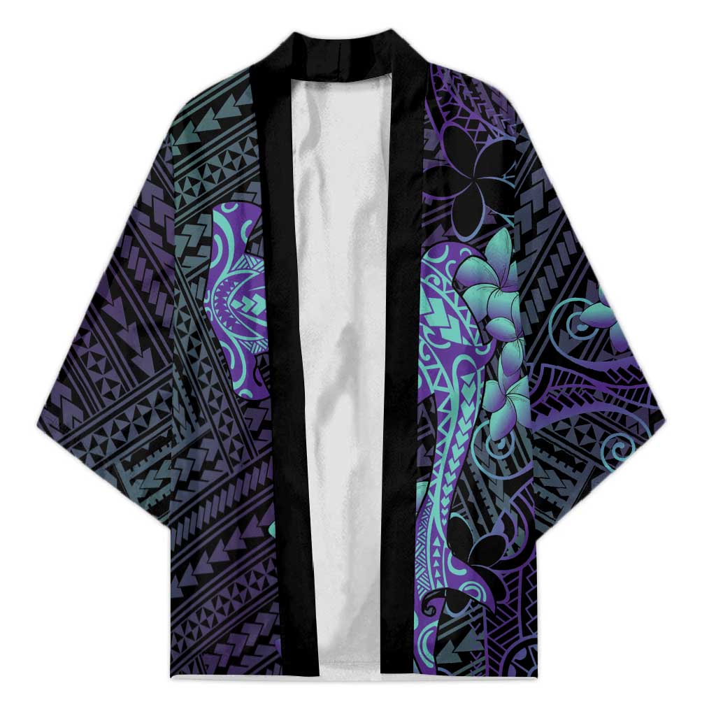 Purple Paradise Hawaii Kimono Hammerhead Shark Tattoo Curve Polynesian LT14 Unisex Purple - Polynesian Pride