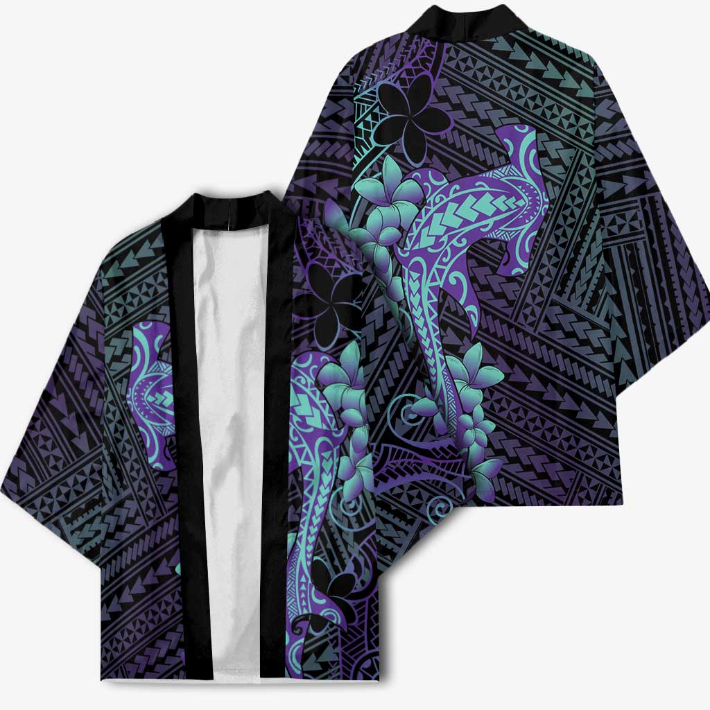 Purple Paradise Hawaii Kimono Hammerhead Shark Tattoo Curve Polynesian LT14 - Polynesian Pride