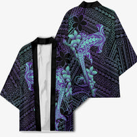 Purple Paradise Hawaii Kimono Hammerhead Shark Tattoo Curve Polynesian LT14 - Polynesian Pride