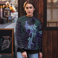 Purple Paradise Hawaii Ugly Christmas Sweater Hammerhead Shark Tattoo Curve Polynesian - Polynesian Pride