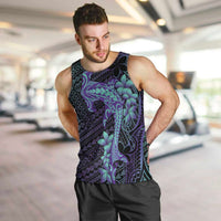 Purple Paradise Hawaii Men Tank Top Hammerhead Shark Tattoo Curve Polynesian LT14 Purple - Polynesian Pride