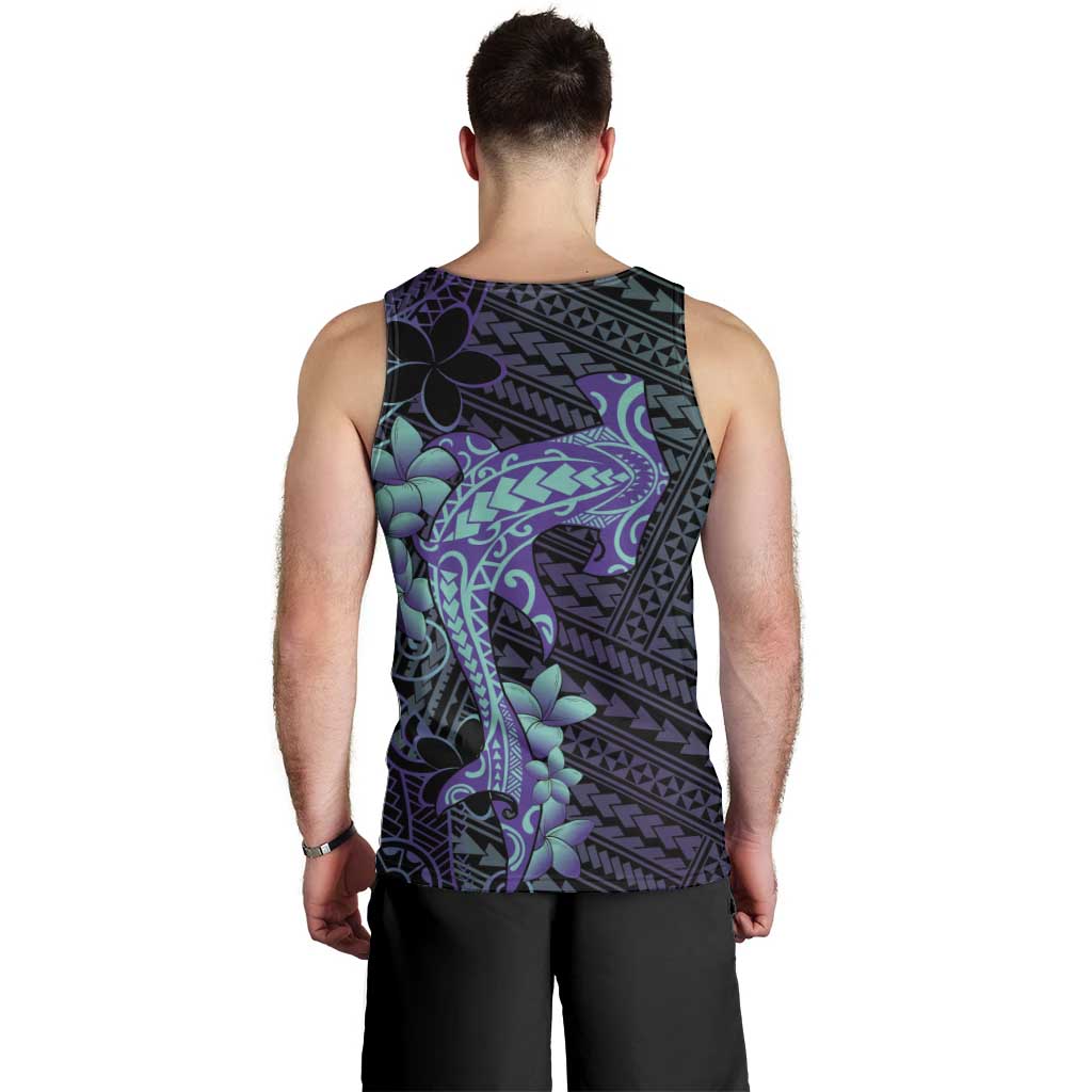 Purple Paradise Hawaii Men Tank Top Hammerhead Shark Tattoo Curve Polynesian LT14 - Polynesian Pride