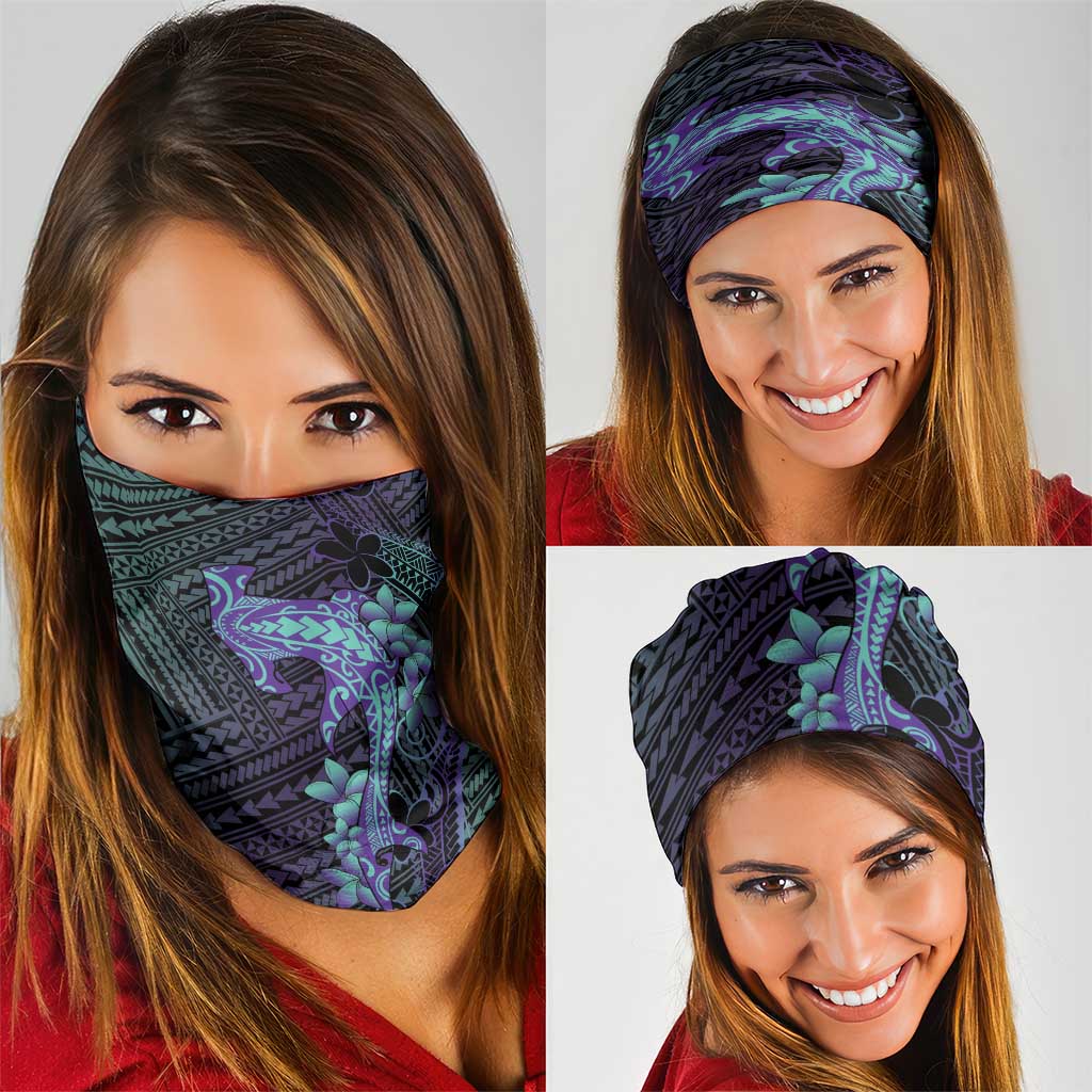 Purple Paradise Hawaii Neck Gaiter Hammerhead Shark Tattoo Curve Polynesian - Polynesian Pride