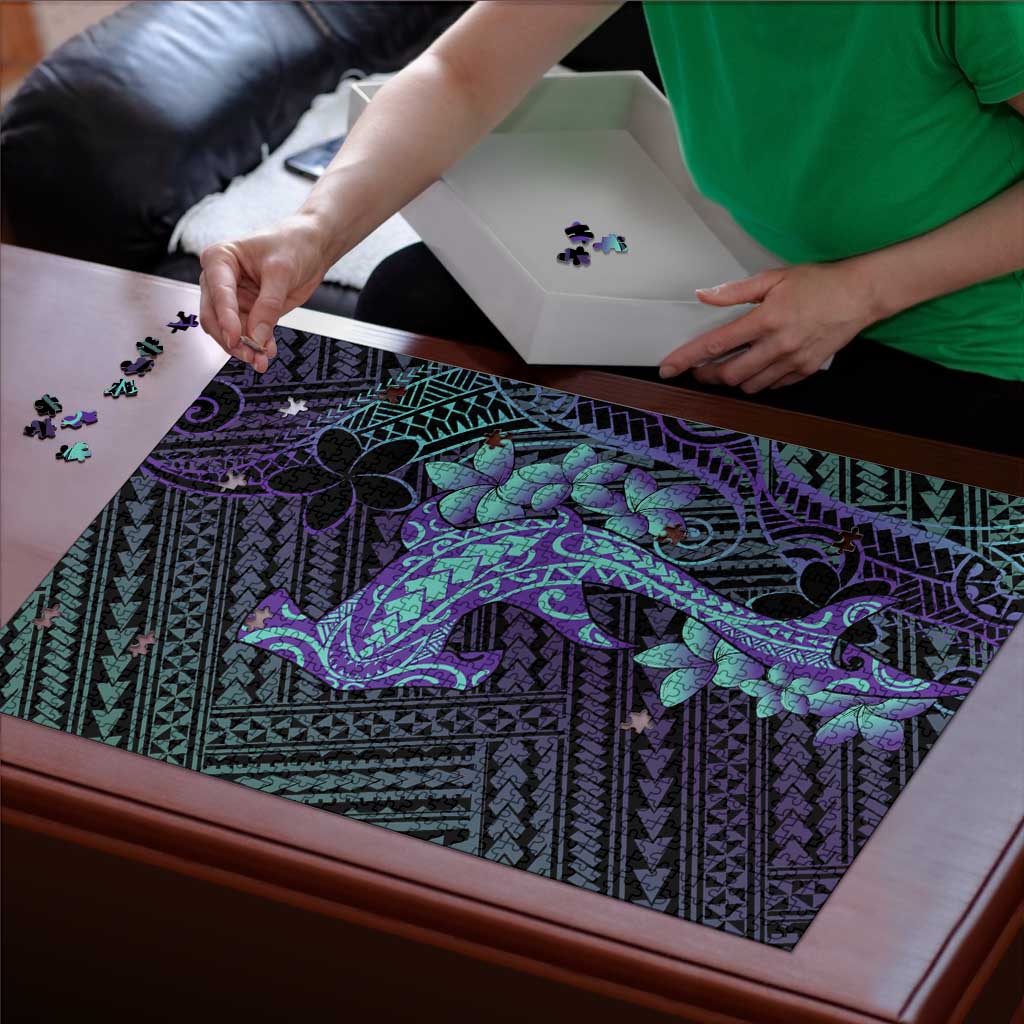 Purple Paradise Hawaii Puzzle Hammerhead Shark Tattoo Curve Polynesian LT14 - Polynesian Pride