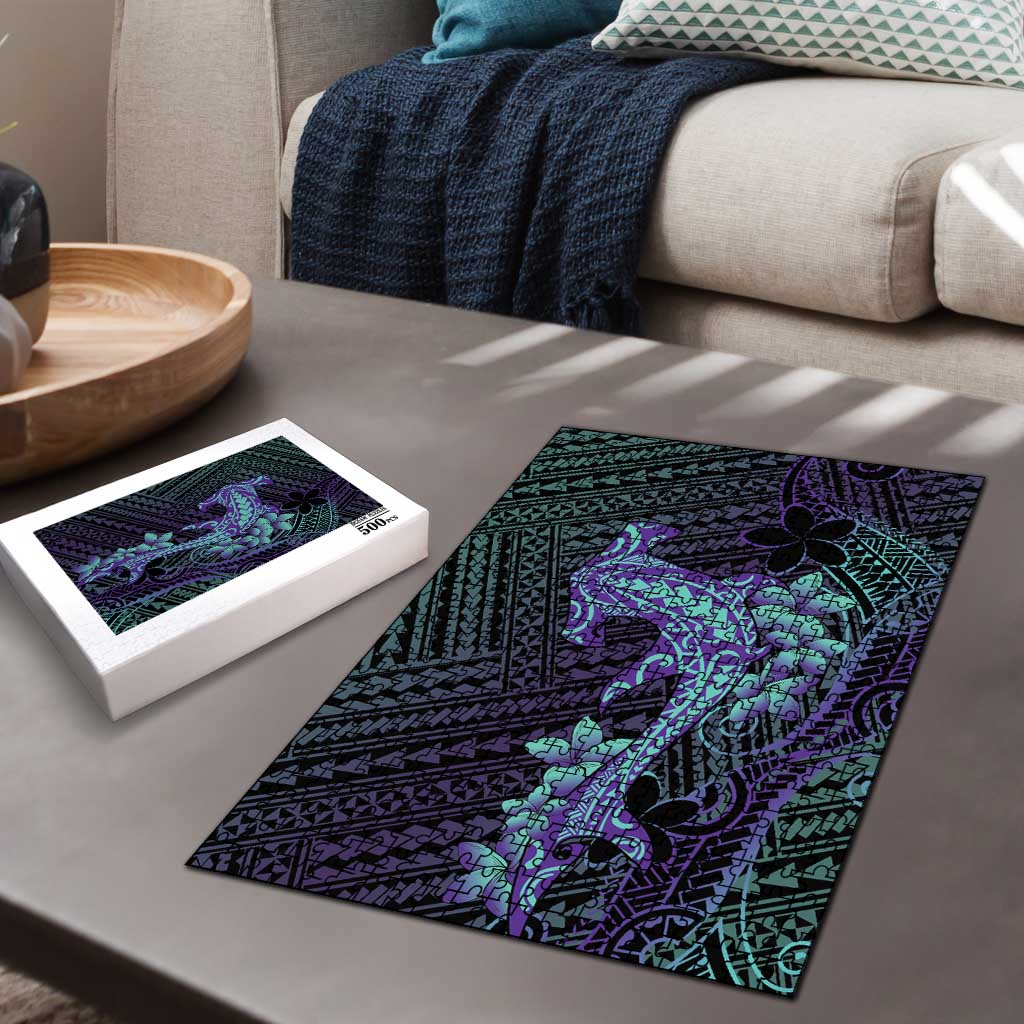 Purple Paradise Hawaii Puzzle Hammerhead Shark Tattoo Curve Polynesian LT14 - Polynesian Pride