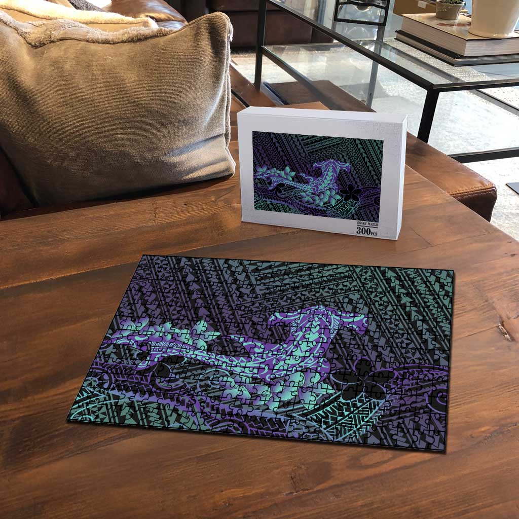 Purple Paradise Hawaii Puzzle Hammerhead Shark Tattoo Curve Polynesian LT14 - Polynesian Pride