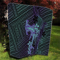 Purple Paradise Hawaii Quilt Hammerhead Shark Tattoo Curve Polynesian - Polynesian Pride