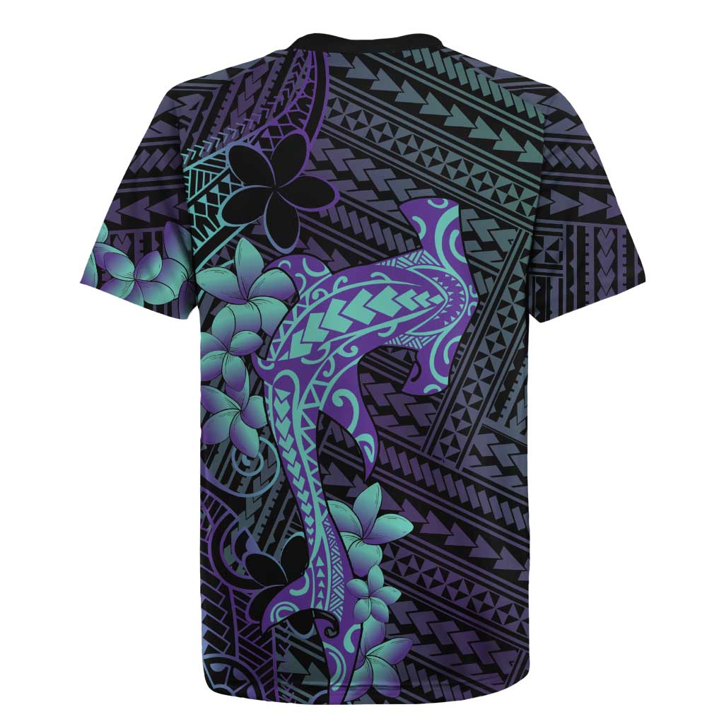 Purple Paradise Hawaii Rugby Jersey Hammerhead Shark Tattoo Curve Polynesian LT14 - Polynesian Pride