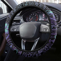 Purple Paradise Hawaii Steering Wheel Cover Hammerhead Shark Tattoo Curve Polynesian - Polynesian Pride