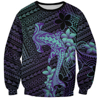 Purple Paradise Hawaii Sweatshirt Hammerhead Shark Tattoo Curve Polynesian LT14 Unisex Purple - Polynesian Pride