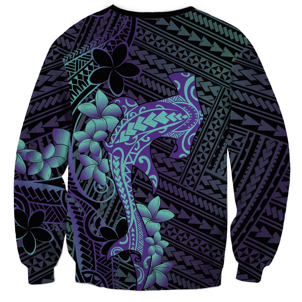 Purple Paradise Hawaii Sweatshirt Hammerhead Shark Tattoo Curve Polynesian LT14 - Polynesian Pride