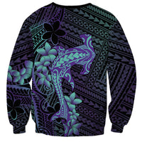 Purple Paradise Hawaii Sweatshirt Hammerhead Shark Tattoo Curve Polynesian LT14 - Polynesian Pride