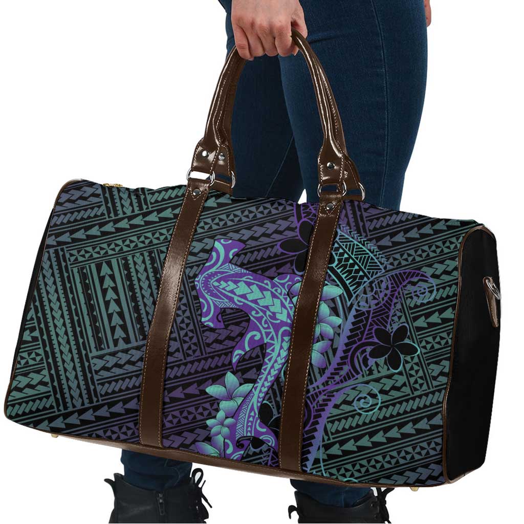 Purple Paradise Hawaii Travel Bag Hammerhead Shark Tattoo Curve Polynesian - Polynesian Pride