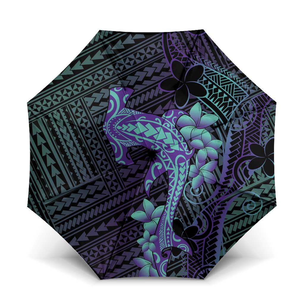 Purple Paradise Hawaii Umbrella Hammerhead Shark Tattoo Curve Polynesian LT14 One Size Folded 11.42 inch Opened Diameter 37.4 inch Purple - Polynesian Pride