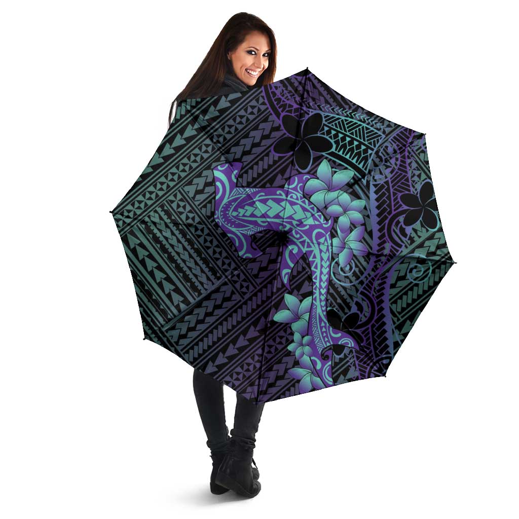 Purple Paradise Hawaii Umbrella Hammerhead Shark Tattoo Curve Polynesian LT14 - Polynesian Pride
