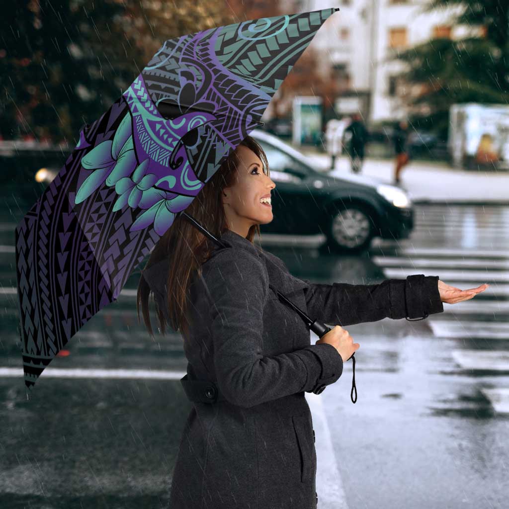 Purple Paradise Hawaii Umbrella Hammerhead Shark Tattoo Curve Polynesian LT14 - Polynesian Pride