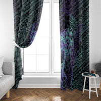 Purple Paradise Hawaii Window Curtain Hammerhead Shark Tattoo Curve Polynesian - Polynesian Pride