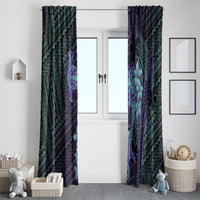 Purple Paradise Hawaii Window Curtain Hammerhead Shark Tattoo Curve Polynesian - Polynesian Pride