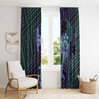 Purple Paradise Hawaii Window Curtain Hammerhead Shark Tattoo Curve Polynesian - Polynesian Pride