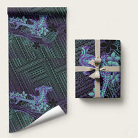 Purple Paradise Hawaii Wrapping Paper Hammerhead Shark Tattoo Curve Polynesian LT14 58" × 23" Purple - Polynesian Pride