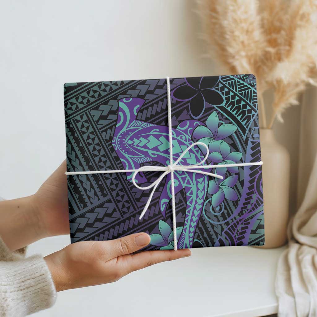 Purple Paradise Hawaii Wrapping Paper Hammerhead Shark Tattoo Curve Polynesian LT14 - Polynesian Pride