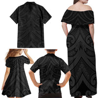 Poutama Korowai New Zealand Family Matching Off Shoulder Maxi Dress and Hawaiian Shirt Aotearoa Maori Tattoo - Polynesian Pride
