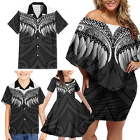 Poutama Korowai New Zealand Family Matching Off Shoulder Short Dress and Hawaiian Shirt Aotearoa Maori Tattoo - Polynesian Pride