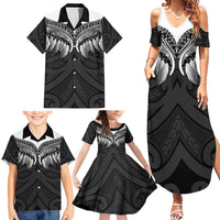 Poutama Korowai New Zealand Family Matching Summer Maxi Dress and Hawaiian Shirt Aotearoa Maori Tattoo - Polynesian Pride