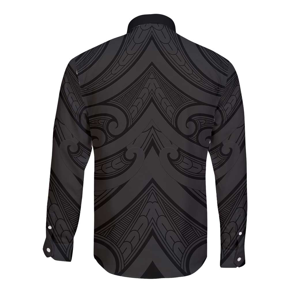 Poutama Korowai New Zealand Long Sleeve Button Shirt Aotearoa Maori Tattoo - Polynesian Pride