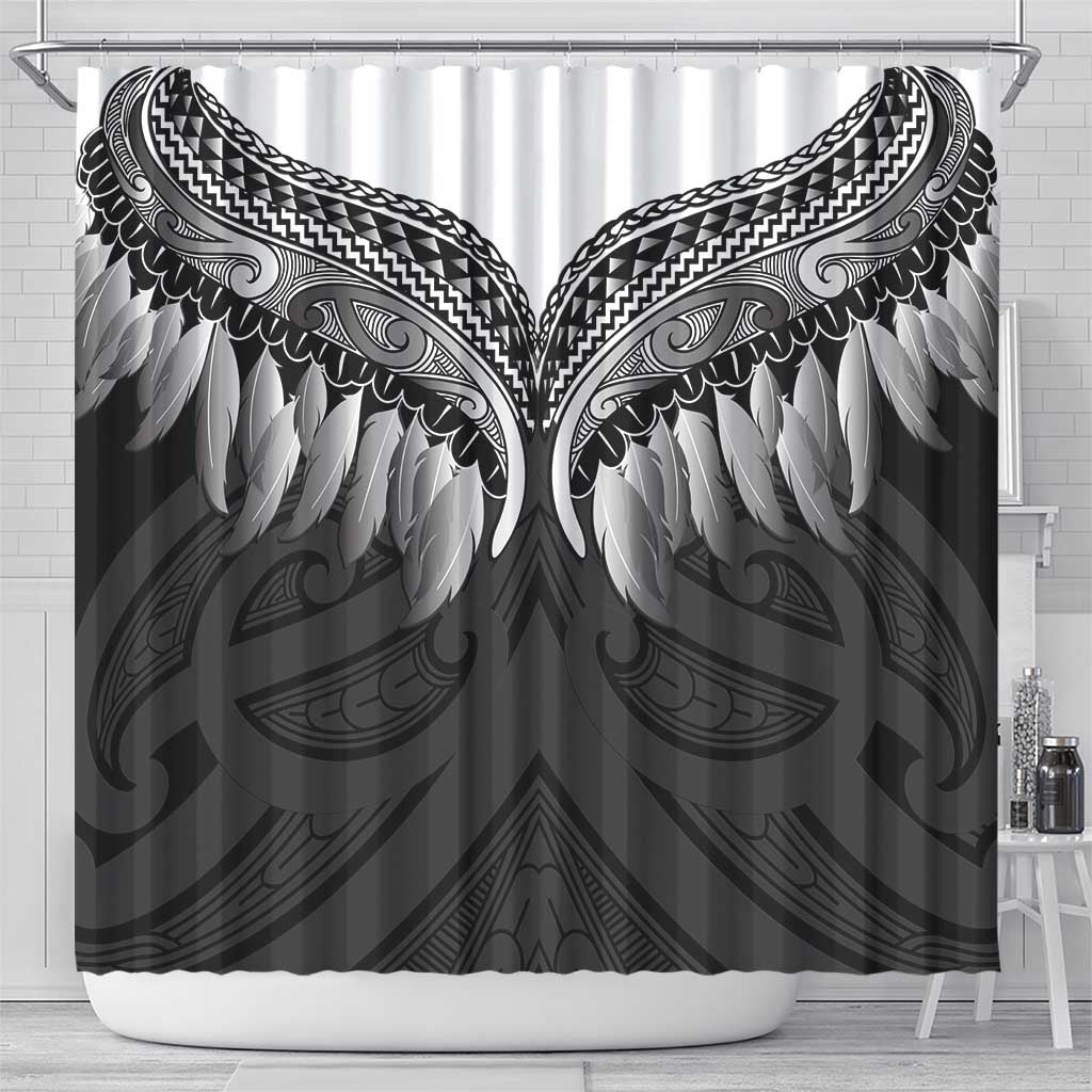 Poutama Korowai New Zealand Shower Curtain Aotearoa Maori Tattoo - Polynesian Pride