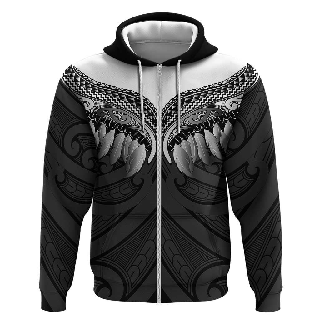Poutama Korowai New Zealand Zip Hoodie Aotearoa Maori Tattoo - Polynesian Pride