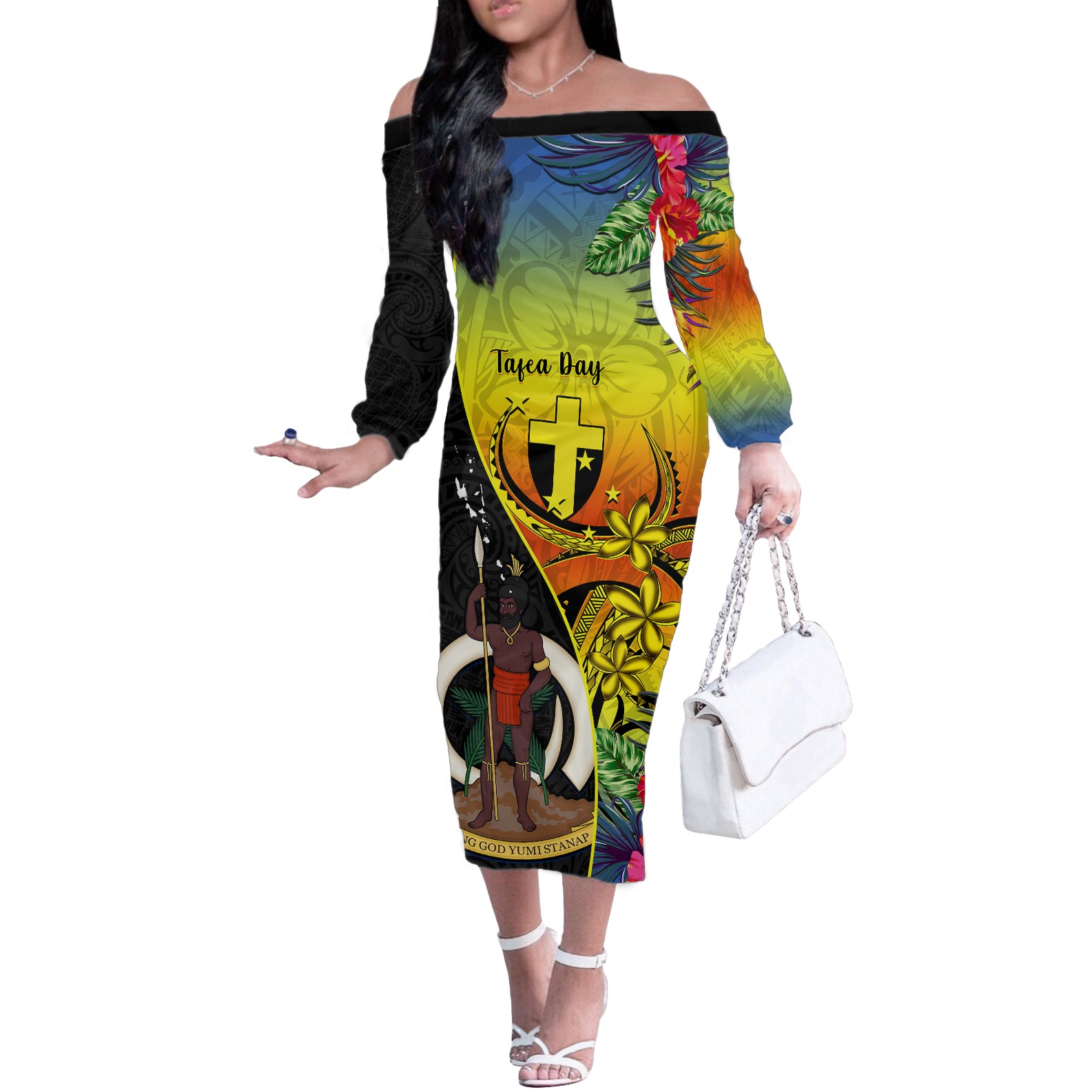 vanuatu-tafea-day-off-the-shoulder-long-sleeve-dress-coat-of-arms-mix-tropical-flowers