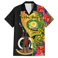 Vanuatu Torba Day Hawaiian Shirt Coat Of Arms Mix Tropical Flowers LT14 Black - Polynesian Pride