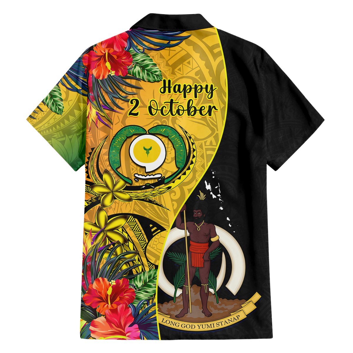 Vanuatu Torba Day Hawaiian Shirt Coat Of Arms Mix Tropical Flowers LT14 - Polynesian Pride
