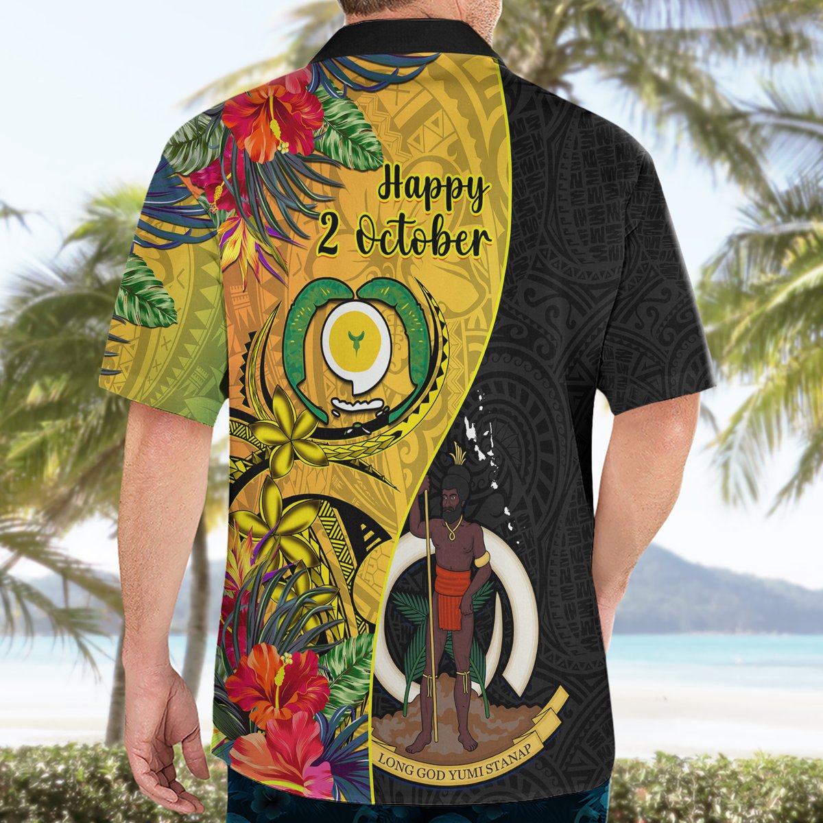 Vanuatu Torba Day Hawaiian Shirt Coat Of Arms Mix Tropical Flowers LT14 - Polynesian Pride