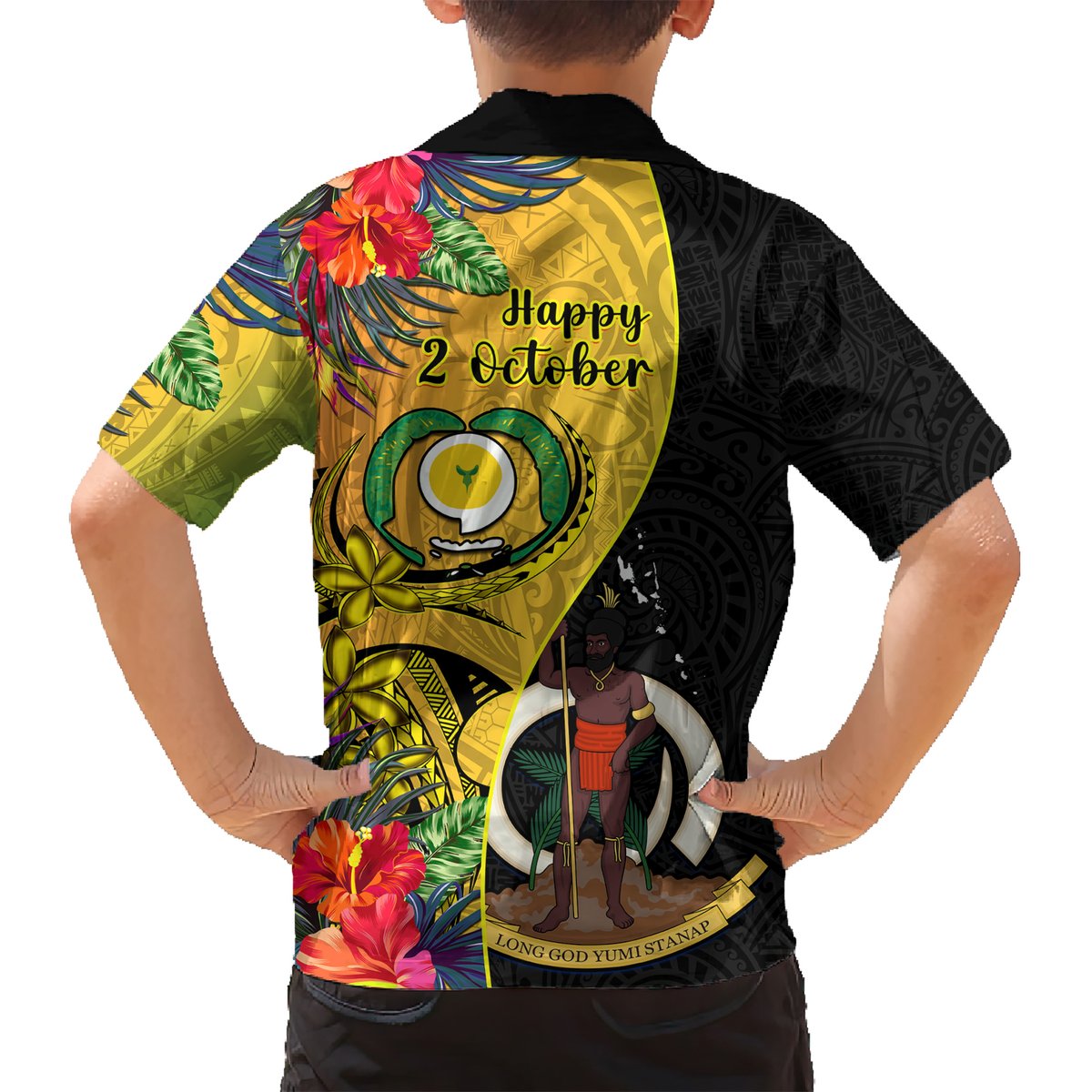 Vanuatu Torba Day Hawaiian Shirt Coat Of Arms Mix Tropical Flowers LT14 - Polynesian Pride