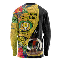 Vanuatu Torba Day Long Sleeve Shirt Coat Of Arms Mix Tropical Flowers LT14 - Polynesian Pride