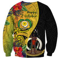 Vanuatu Torba Day Sweatshirt Coat Of Arms Mix Tropical Flowers LT14 - Polynesian Pride