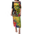 Personalised Vanuatu Torba Day Family Matching Puletasi Dress and Hawaiian Shirt Coat Of Arms Mix Tropical Flowers LT14 Mom's Dress Black - Polynesian Pride