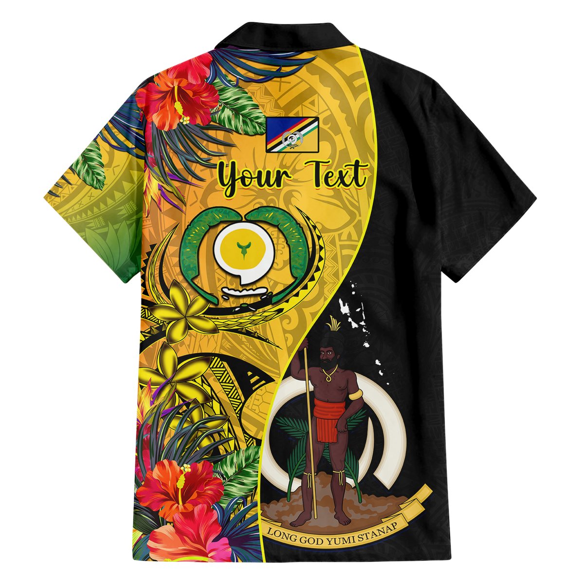 Personalised Vanuatu Torba Day Hawaiian Shirt Coat Of Arms Mix Tropical Flowers LT14 - Polynesian Pride