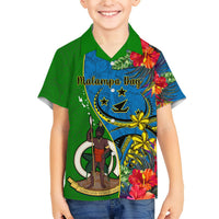 Vanuatu Malampa Day Hawaiian Shirt Coat Of Arms Mix Tropical Flowers LT14 - Polynesian Pride